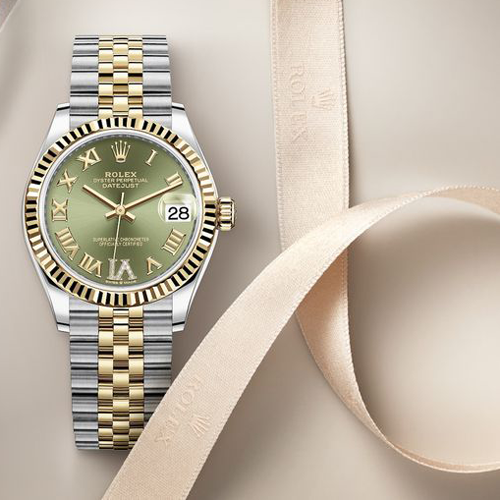 Rolex Oyster Perpetual Datejust Olive Green ladies