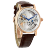 Patek Philippe Automatic Rose Gold Transparent Dial Leather Strap