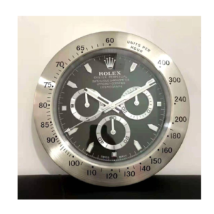 Rolex Submarine Wall Clock Silver Black Dial