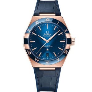 Omega constellation co axial master chronometer 41 mm Rose Gold Blue