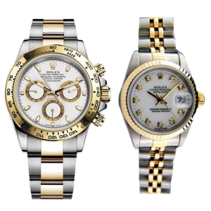 Rolex Daytona Gold Sliver With White Dial 78273  Couple Collection