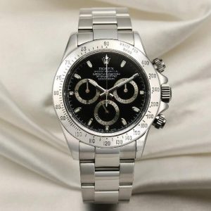 Rolex Daytona Silver Black Dial Men Watch